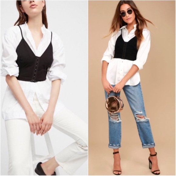 Free People Intimately Vest of All Crop Top Size Small Black Bralette Cami - Picture 1 of 10